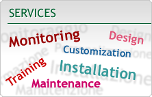 Servicios: monitorización, formacion, personalizaciones, mantenimiento, instalaciones, diseño