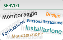 Servizi: monitoraggio, formazione, personalizzazione, manutenzione, installazione, design